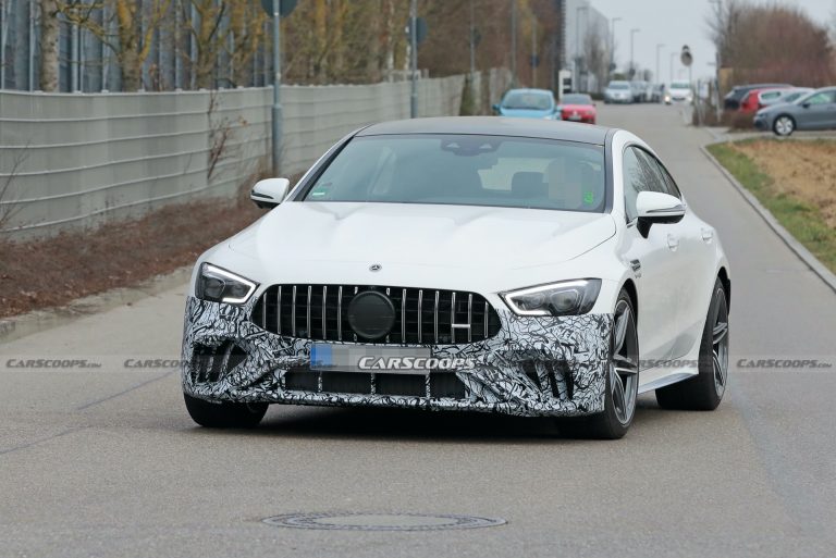 Spot The Difference Mercedes AMG GT 4 Door Facelift Spied Carscoops