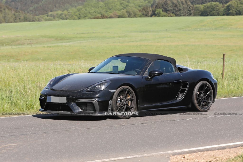 Porsche Boxster Spyder Rs Spotted Again Borrowing Heavily From