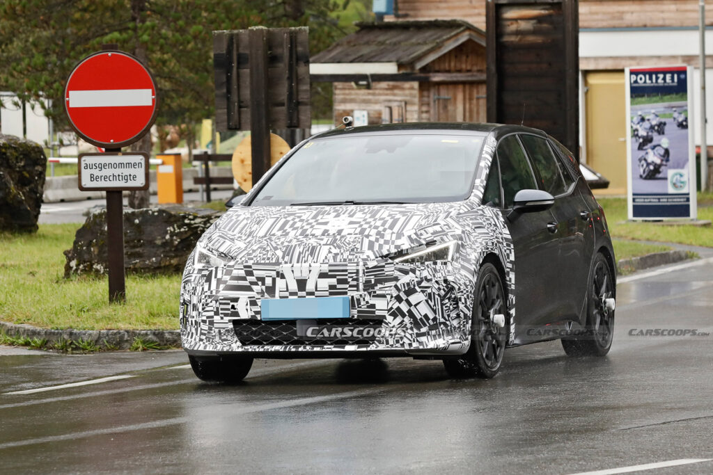 Cupra Born EV Spied Looks Like Its Getting An Early Facelift Carscoops