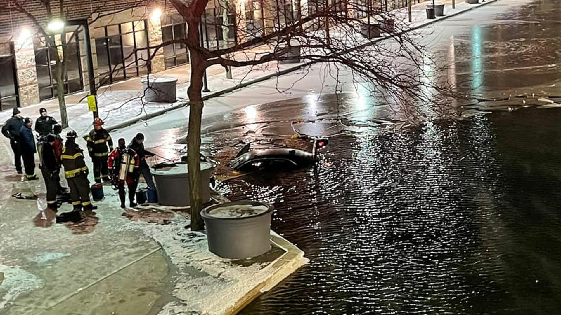 Woman Drives On Frozen Canal Eventually Plunges Into Water Blames It