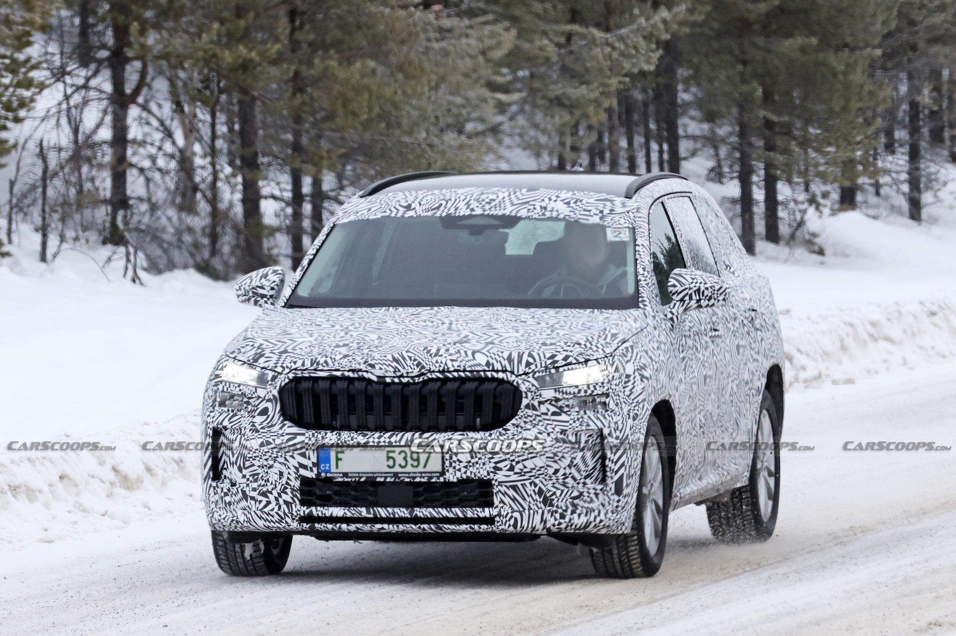 2024 Skoda Kodiaq Spotted With Production Body For First Time Carscoops