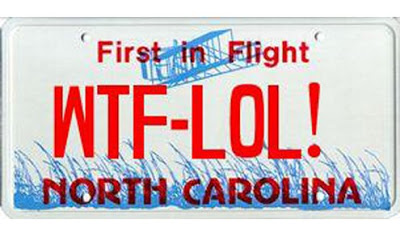 OMG! N.C. DMV Site Samples WTF License Plate – LOL! | Carscoops