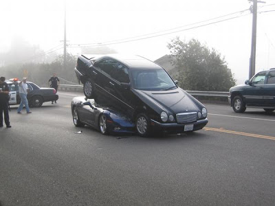  Corvette C6 and Mercedes-Benz  E-Class Caught in Hot Action