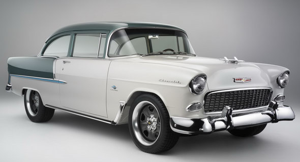  SEMA Show: GM Drops Greener LS3 Crate Engine into Georgous '55 Chevy