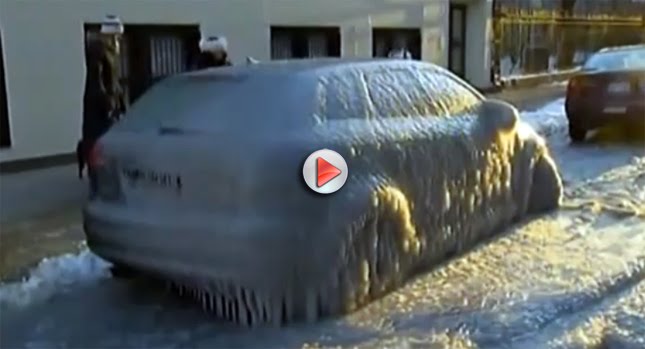  VIDEO: Audi A3 Turns Into Icicle after NY Water Main Breaks