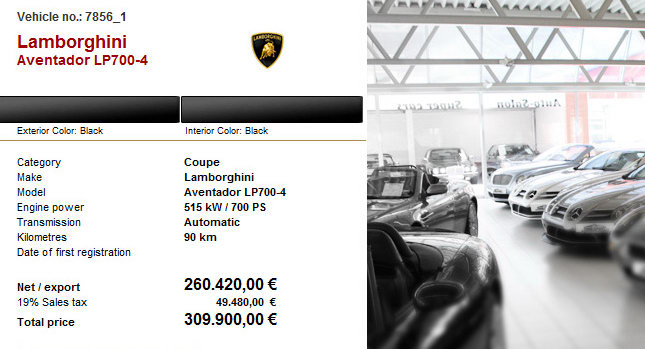  German Dealer Offers Upcoming Lamborghini Aventador LP700-4 for Sale