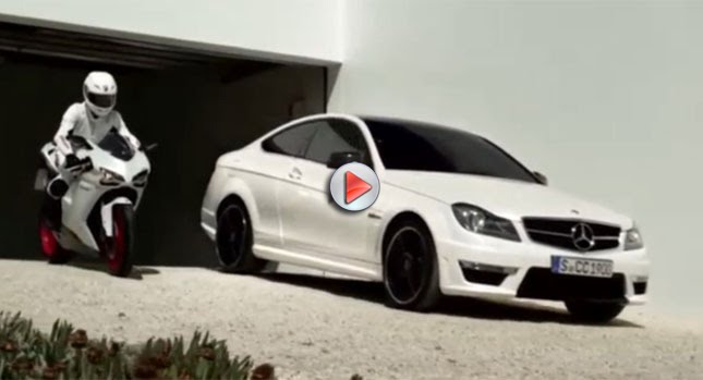  Mercedes wants us to think the C63 AMG Coupe is Faster than a Ducati 848 EVO