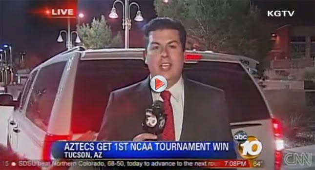  Caught on Tape: SUV Rear-Ends Sports Reporter During Live TV Shot