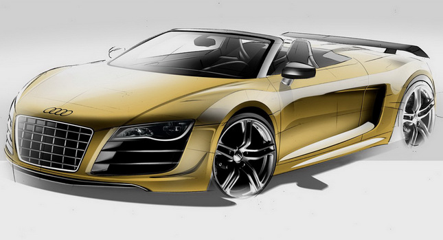  Audi Drops Sketches of a Spyder Version of its Hardcore R8 GT