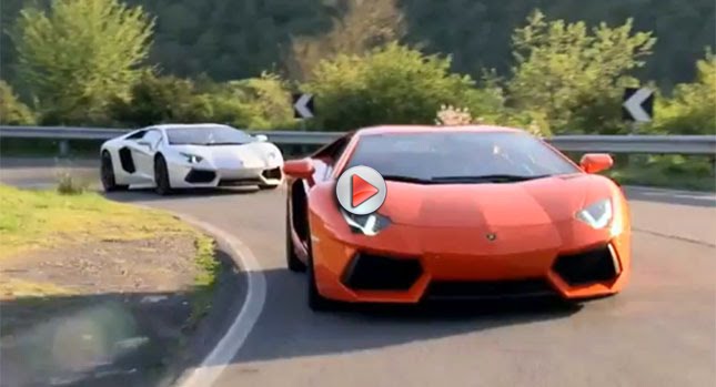  Lamborghini Unleashes two Aventadors on the Twisty Roads around Rome