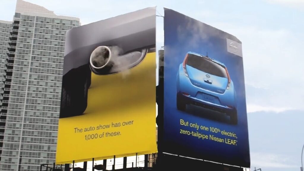  Nissan’s Leaf Ad Spews Fumes To Prove A Point About Zero Emissions At NY Auto Show