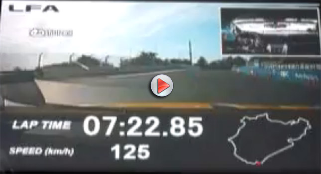  VIDEO: Lexus LF-A Nurburgring Edition Laps the Nordschleife in 7:22.85