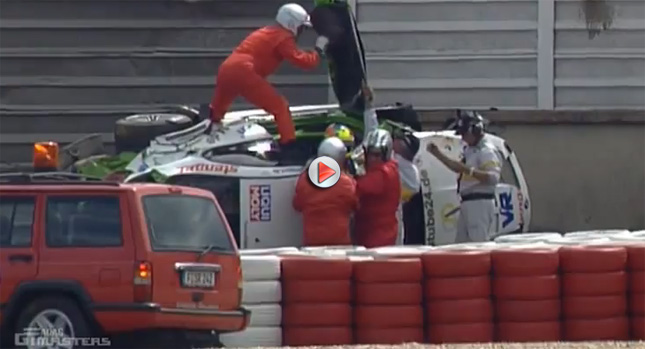  Video: BMW Alpina B6 GT3 Flies Over Safety Barriers and Crashes Onto Concrete Wall