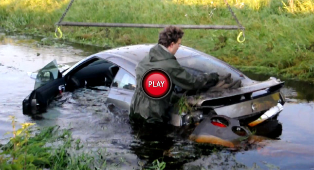  The Flying Dutchman: Nissan GT-R Lands into a Water Ditch