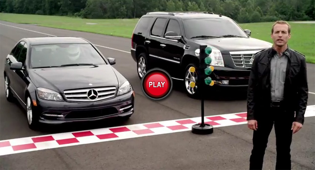  Cadillac Challenges Mercedes-Benz by Pitting the Escalade Against the C-Class [Video]