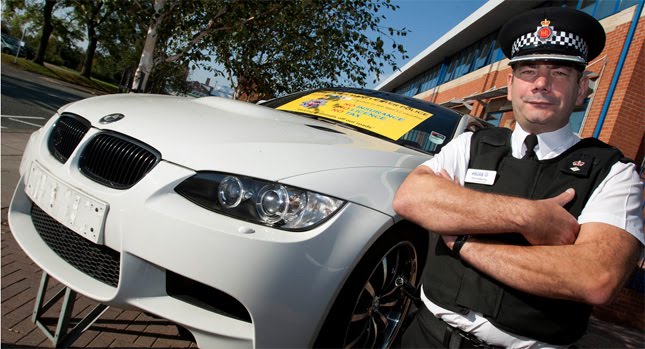  Manchester Police Put Drug Dealer's Seized BMW M3 on Display to Deter Criminals