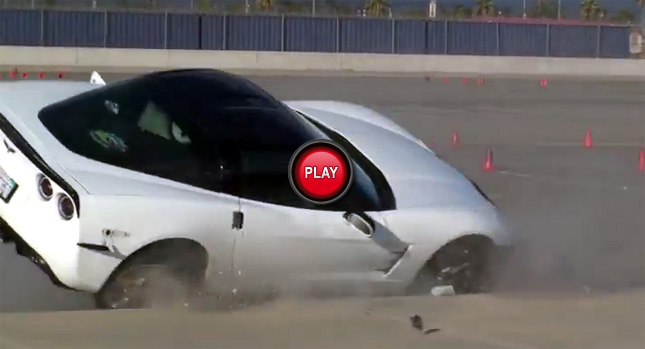  Yeah, That'll Buff Right Out: Corvette Driver Slams into Curb During Autocross