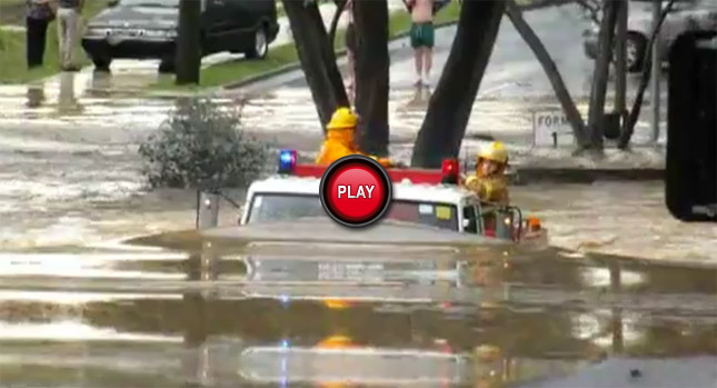  Built Aussie Tough: Firefighter Truck Plunges into the Deep Like a Boss