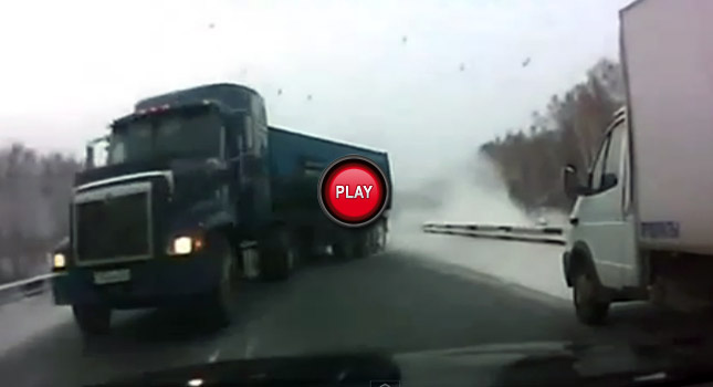  Talk About Dodging a Bullet: Extremely Close Call with Semi Truck Caught on Film