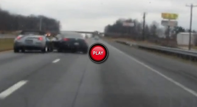  Nissan 350Z Coupe Crashes Into 350Z Roadster on the Highway, How Did that Happen?