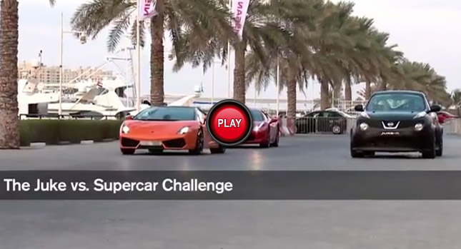  Nissan's Official Footage of the Juke-R Versus Supercars Race in Dubai