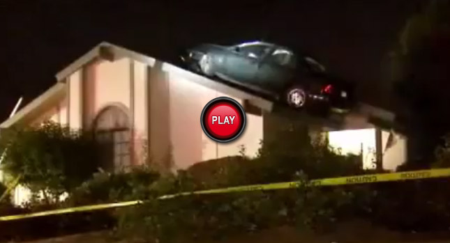  How did he do that? Thief Lands Car on the Roof of an Apartment!