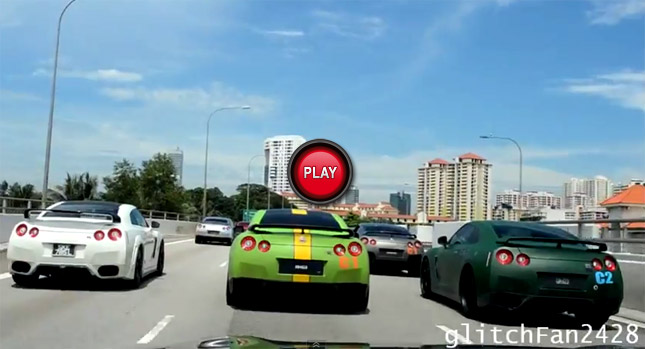  Watch More than 40 Nissan GT-Rs Roam the Streets of Singapore