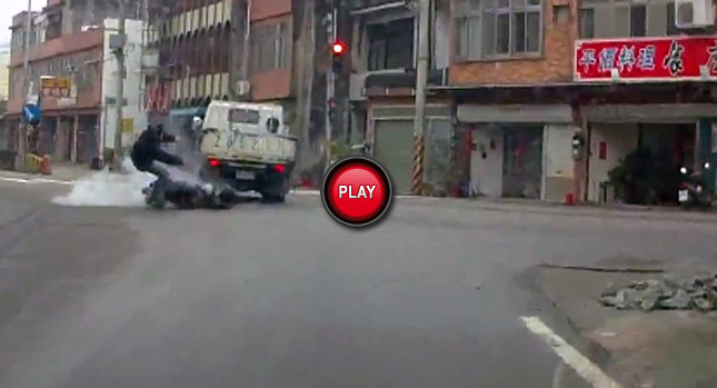  Chuck Norris Approved: Scooter Driver Collides with Truck