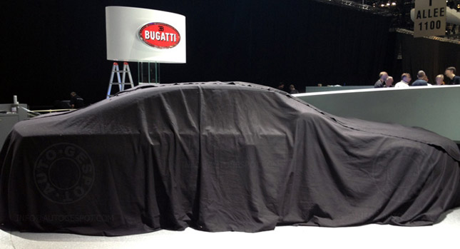  Is that a New Bugatti Sedan Hiding Under the Covers or an Audi A8?