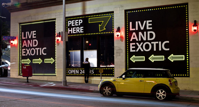  MINI Opens a Peep Show on Hollywood Blvd for its New Roadster Model