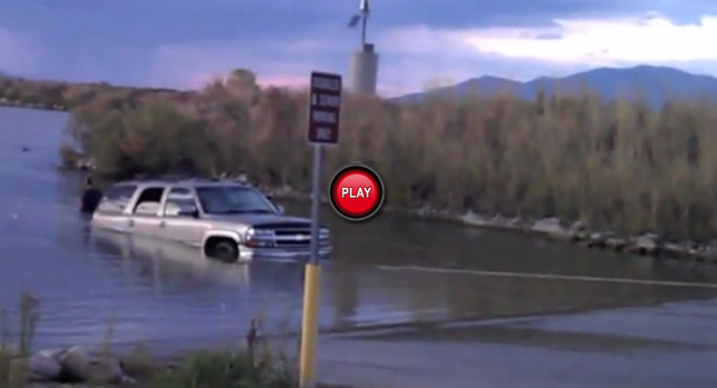  Watch a Chevrolet Tahoe SUV Take a Plunge in a Lake…Twice!