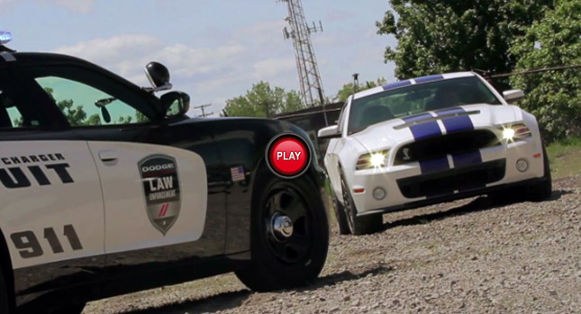  Ford Taurus and Dodge Charger Cop Cars Chase Down a 2013 Ford Shelby GT500