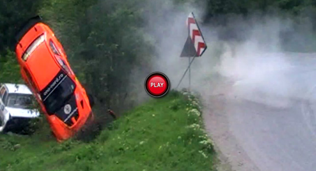  Mitsubishi Lancer EVO Racer Flips Over During Romanian Rally