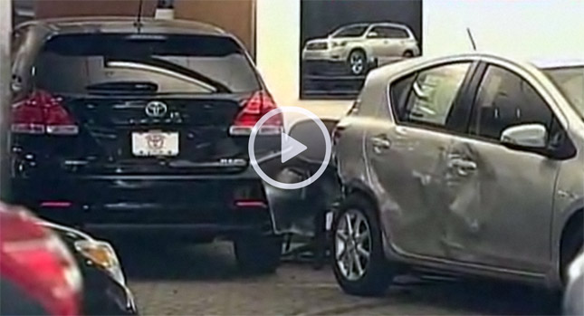  Man Unintentionally Accelerates Brand New Venza into Prius Inside Toyota Dealership