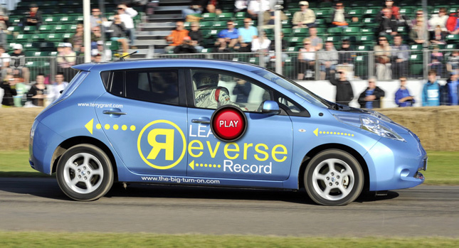  Nissan Leaf Sets Record Lap Time of Goodwood Hill Climb Going Backwards