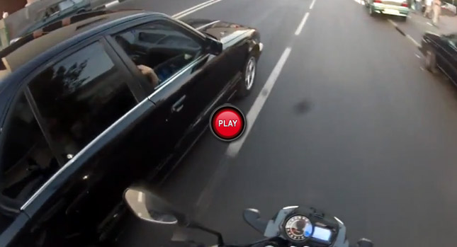  Asshat BMW Driver of the Day Knocks Down Motorcyclist