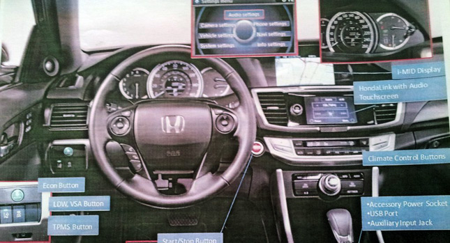 Spied 2013 Honda Accord Dashboard Revealed And First Video