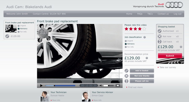  Audi gets Video Interactive with Service Customers in the UK