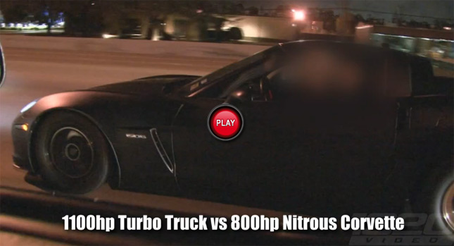  1,100HP-Strong Chevrolet Pickup Truck Terrorizes Sports Cars on the Highway