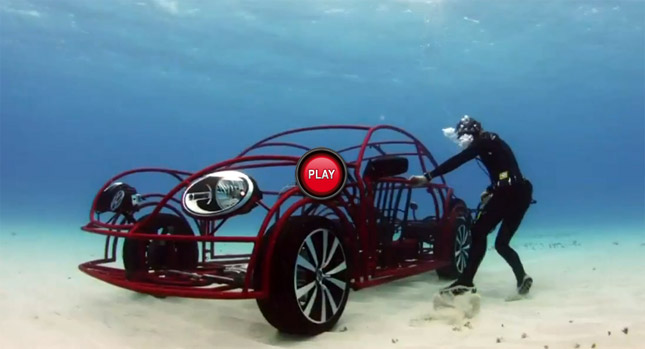  Sneak Peek of Discovery Channel Shark Week’s Submersible and Drivable VW Beetle Cage