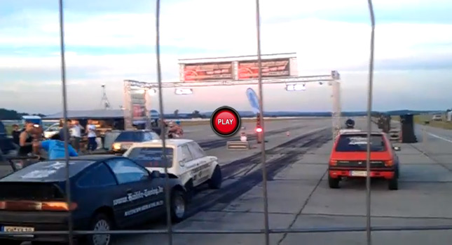  Crashing Into Another Car in Reverse During a Drag Race is a Huge Fail….