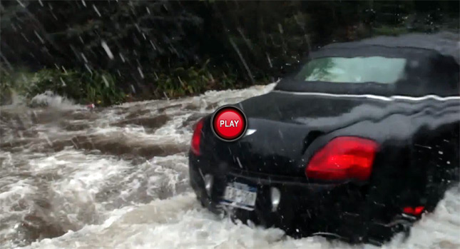  Sandy Super Storm: Bentley Continental GTC Convertible Driver Thinks he Owns a Boat