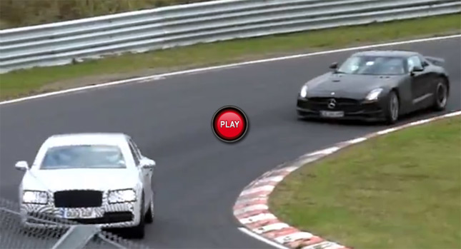  Scoop: Bentley Continental Flying Spur Chased Around the 'Ring by Merc’s SLS AMG Black