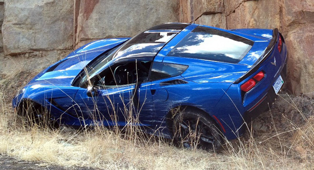  First Recorded Crash of 2014 Corvette Stingray – It's the One We Showed You Last Month!