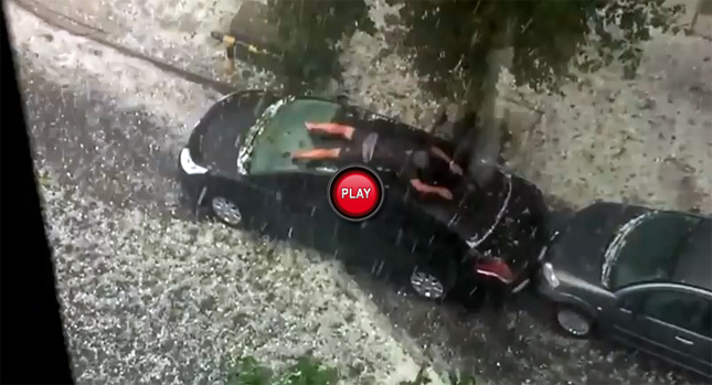  Swimming on Your Car's Roof Doesn't Really Protect it from Hail…