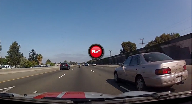  Pissed Off Toyota Camry Driver Tries to Run Over Mini Cooper in California