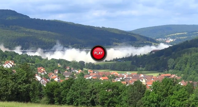  Watch Germans Blow Up Old Sinntal Bridge Located Next to a New Bridge on the Autobahn