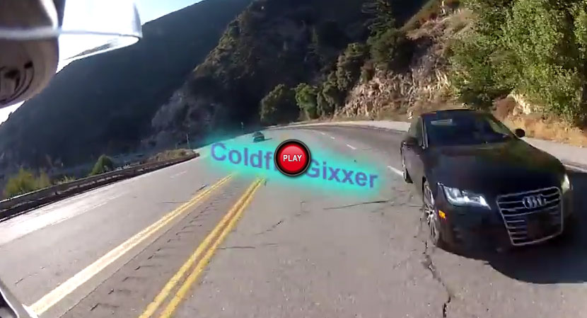  Holy Sh*t! Moment for Motorcyclist when Audi Takes a Turn Like a Boat