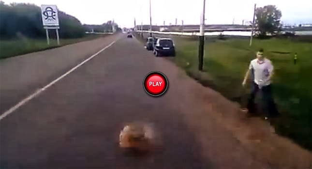  Driver Takes Revenge Russian-Style for Being Cut Off by Throwing a Big Rock!