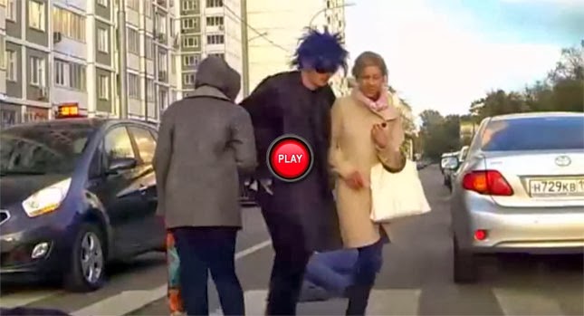  Pow! Purple Haired Batman Kicks Ass in Russian Road Rage Act to Save Girl!